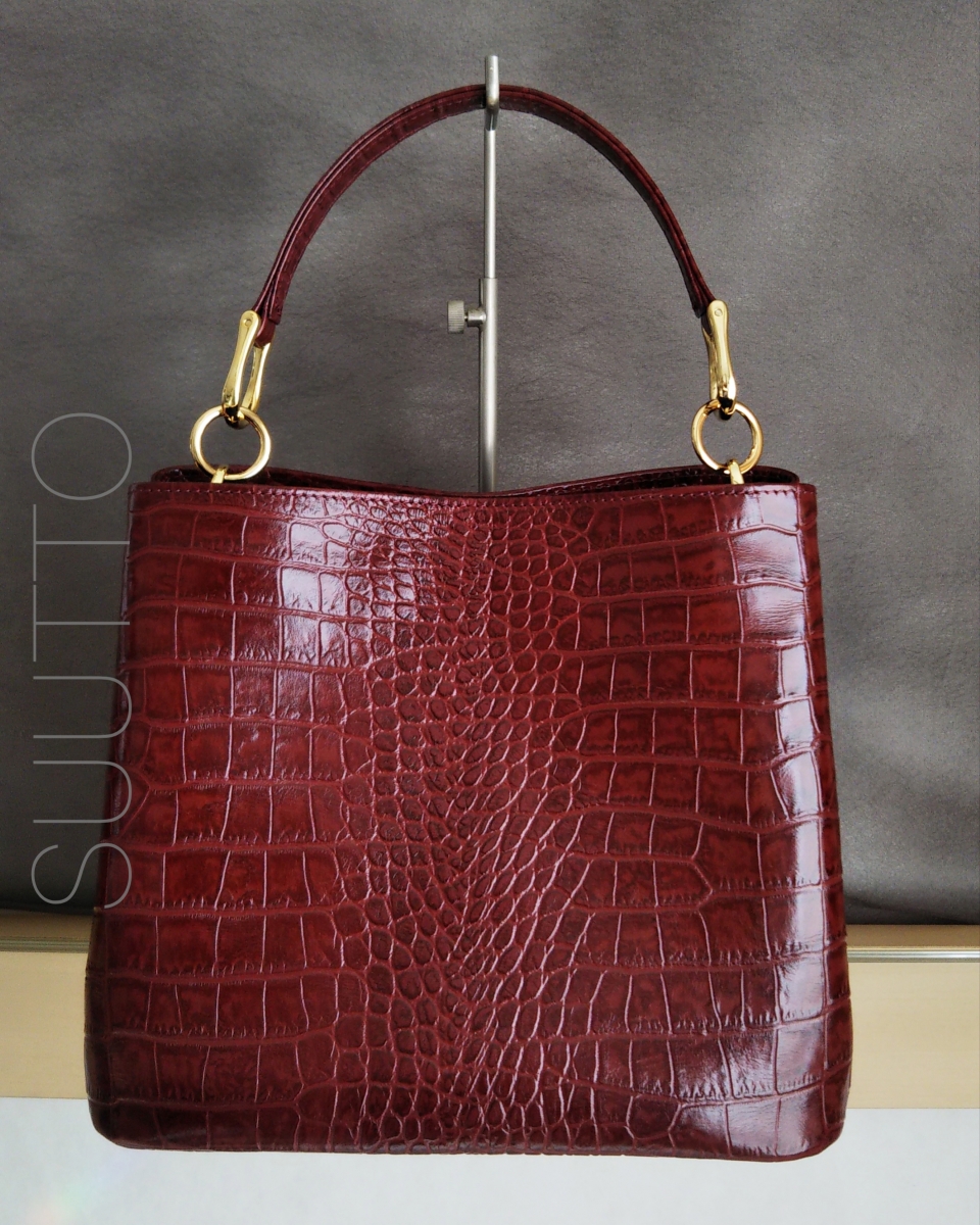 embossed leather A5 tote